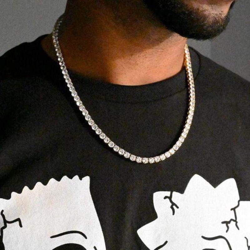 Comprar Collar Tennis Plateado en Electroshopy - Ángulo 2